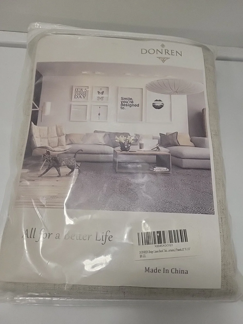 Elegant White Duvet Cover with Cream Geometric Embroidery